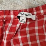 Madewell Red and White Gingham V-Neck Marie Tie Cuff Top Size XS Photo 4