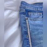 ZARA Women’s Blue Skinny Jeans with Pink Embellishment on Seam Photo 3