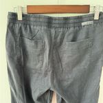 Level 99 Women's Shannon Linen Blend Elastic‎ Waist Drawstring Joggers Size XS Gray Photo 6