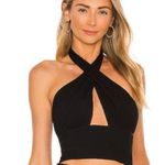 Revolve NWOT Black Halter Crop Top Photo 0