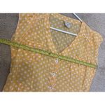 Vintage April Cornell Yellow White Polka Dot Button Down Dress About Size 10 Photo 6