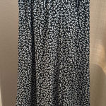 Floral Black and White Women's maxi slit Skirt Size L Photo 0