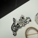 French Horn Musical Instrument, Music Note Brooch Pin Lot Of 4 Photo 1