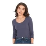 Old Navy Gap  long sleeve ribbed slate blue knit top slim fit​ Photo 1