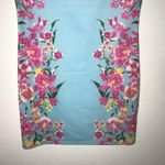 Derek Heart Dress Floral on Light Blue Scoop Neck Mini Dress Sz L BNWOT Photo 3