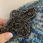 Miss Me  Marled Blue/Green/Brown Beaded Detail Cropped Sweaters Photo 4