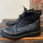 The Shoe Box Leather Combat Boots Women's 6 Bronze Blue Skull Head Punk Goth UK Photo 4