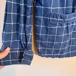 Lake Blue Plaid Button Down PJ Top Shirt Womens M Long Sleeve Lounge Sleep Size M Photo 1