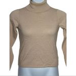 New York & Company Y2K Rose Gold Glitter Fitted Turtleneck Sweater Size Small Pink Photo 5
