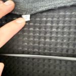 Amazon Waffle Knit Long Sleeve Faux Wrap Top in Black & Gray - Size S Photo 4