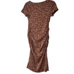 Isabel Maternity Brown Animal Print Short Sleeve Dress Photo 7