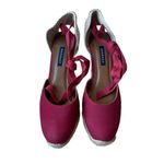 Margaux Red/ Wine Espadrilles Women’s Faux Suede Wedge Lace Up Sandals Red Sz 10 Photo 4