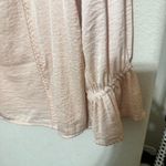 Fever Women's Peach Blouse Off shoulder Poet Feminine Romantic long sleeve sz M Pink Size M Photo 3