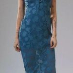 Urban Outfitters  Y2K coquette fairy boho Becca blue summer floral midi dress xs Photo 0