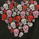 Delta Sugar Skull Day Of The Dead Heart Shaped Graphics T-Shirt Sz M Photo 5