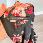 White House | Black Market Black Long-Sleeve Floral Choker Shift Dress Photo 4