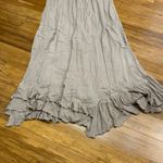 Free People  Crochet Lace Strapless Maxi Dress Beige Size XS Boho Summer Ruffle Photo 2