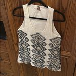 Stetson  White Silver Tank Top Beaded Aztec Western Double layer NFR rodeo small Photo 2