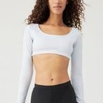 Outdoor Voices NWT  Blue Sculpt Long Sleeve Top Photo 0