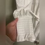 Eloquii  Elements Tiered Dress With Sleeve Lace Insert Size 18 New White Cotton Photo 3