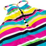 Anne cole  Center Tab High Neck Tankini Swim Top Size Small Striped NEW Photo 3