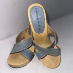 Tommy Hilfiger Vintage  Y2K 90s Studded Wooden Block Denim Heels Size 6M Photo 1