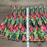 Lucky In Love 12" Floral Smocked High Rise Tennis Skirt Skort Pink Yellow Medium Photo 7