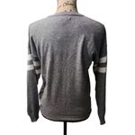 Forever 21 Forever‎ 21 Womens Size S Sweater Cardigan Gray White Stripes Long Sleeve Photo 1