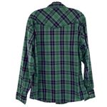 Western Plaid Pearl Snap Green Button Down Shirt Cowgirl Size Large Pink Photo 10