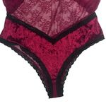 None Teddy Lingerie Velvet Corset Bodysuit Red Black Lace Lingerie Size 4X Photo 8