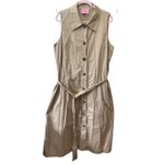 Kate Spade New York Twill Sleeveless Shirt Dress XXL Tan Feminine Long Photo 2