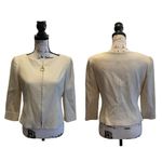 Ellen Tracy Linda Allard  Blazer Jacket Ivory Size 6P Petite Zip Front office Photo 10