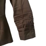 Tadashi Shoji  Womens Sz 4 Jeweled Brown Faux Wrap Taffeta Blouse Back Zip Photo 4