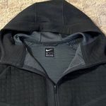 Nike EXCELLENT Black Quilted Full-Zip Cropped Hoodie Jacket Size M Medium Photo 3