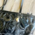 Coach Signature Stitch C Black Patent Leather Tote Bag, F19198 Photo 1