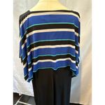 RB Collection Tank Dress with Attached Shawl SZ XL Black and Blue Stripes Photo 3