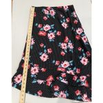 Bobeau NEW  Floral Polka Dot Asymmetrical Skirt LG Ruffle Bloom Dark Romantic Photo 4