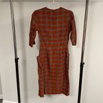 Vintage Brown Plaid 3/4 Length Sleeve Dress by Parkshire Original Size M Photo 5