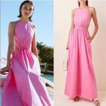 STAUD Apfel Pink Halter Open Back Maxi Dress - Tie Back Halter Dress Size XS Photo 5
