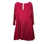 Torrid  Red Lace Long Sleeve V Neck Skater Stretch Flare Dress Size 2X Photo 7