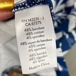 RipSkirt Sleep Shirt Tropical Palms Navy Size XL/XXL Bamboo Cotton Loungewear Blue Photo 7