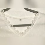 Elegant White Lace Trim Blouse Size L Photo 2