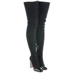 Dolce & Gabbana Round Toe Pump Insert Over The Knee Suede Sock Boots Black Sz 36 Photo 3