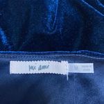 Mi Ami Women's Blue Floral Velvet Velour High Waist Zipper Mini A Photo 4