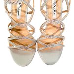 Nina Sassie Crystals Bridal Cocktail Party High Heels Women's 8 True Silver Photo 7