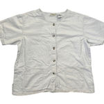 Stephanie Rogers Linen Cotton Blend Button Front Shirt Top Size L G Beige Tan Photo 0