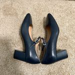 New Di Donna Mary Jane Block Heel Strappy Square Toe Navy Blue Leather French 39 Size 8.5 Photo 6