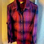 DULUTH ‘Free Swingin’ Plaid Flannel Button Down Shirt Women’s Size Medium Gray Photo 0