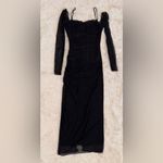 House Of CB NWOT   Katarina Black Corset Lace Mesh Long Sleeve Gown Sz S Photo 4