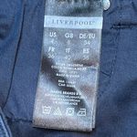 Liverpool  Size 4/27 Pencil Skirt Stretch Denim Medium Dark Wash Frayed Edge Photo 5